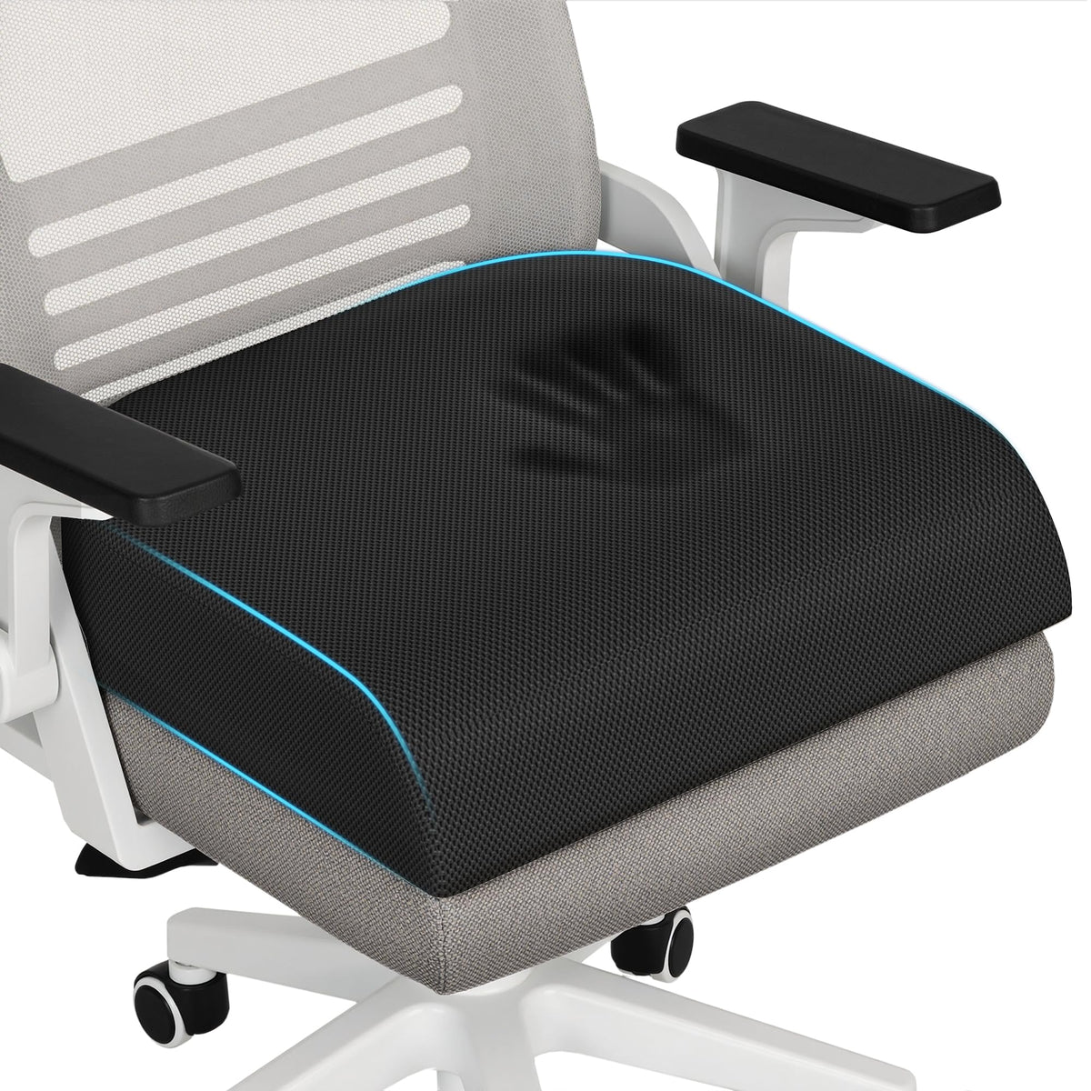 TranquilRelax Memory Foam Office Seat Cushion, 3-Inch Lift