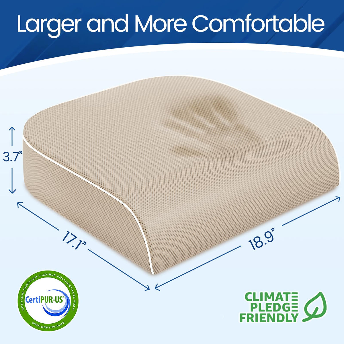 SweetSlubr Memory Foam Seat Cushion for Tailbone Relief Office Chair