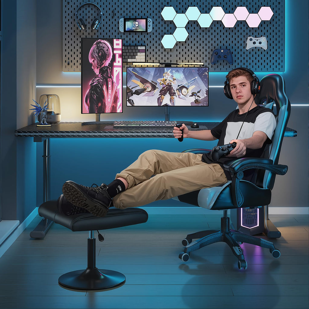 VECELO Height-Adjustable Padded Foot Rest for Under Desk