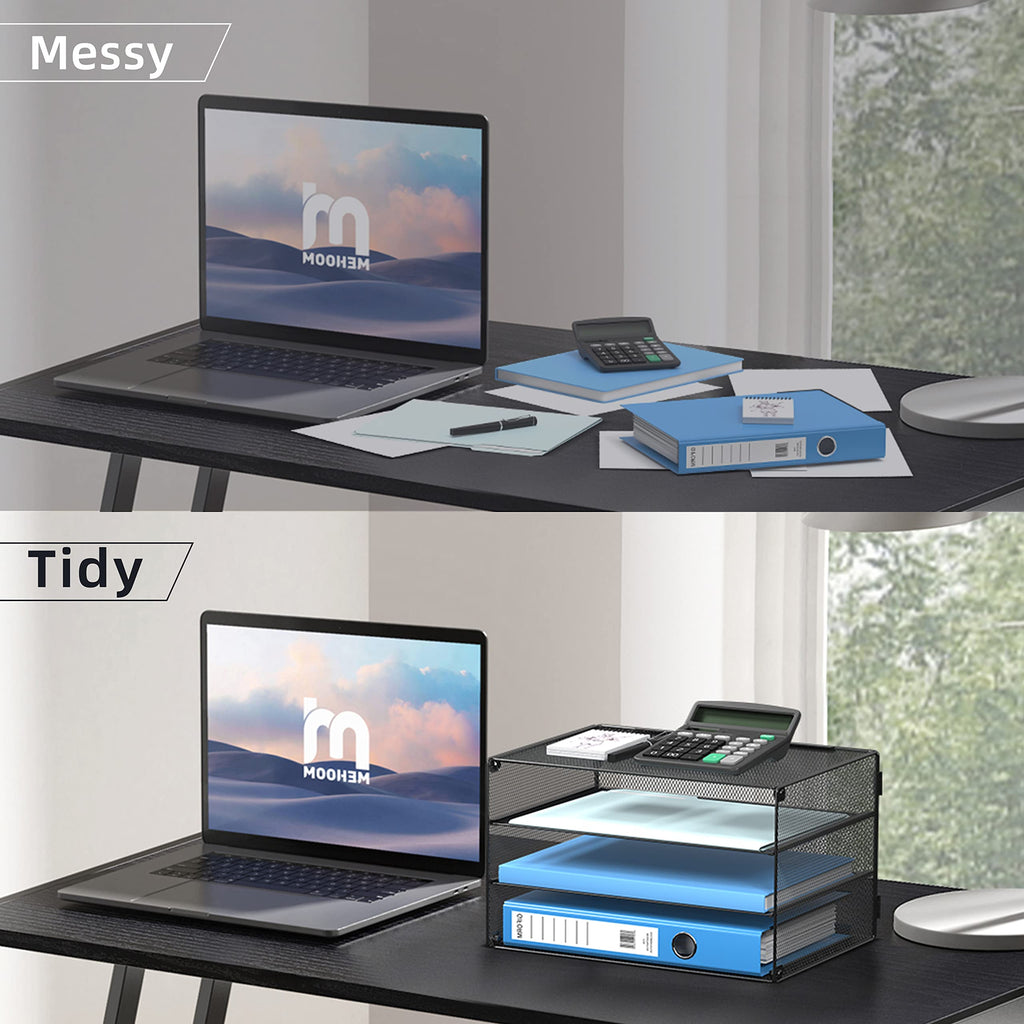 DALTACK 3-Tier Mesh Letter Tray Desk Organizer