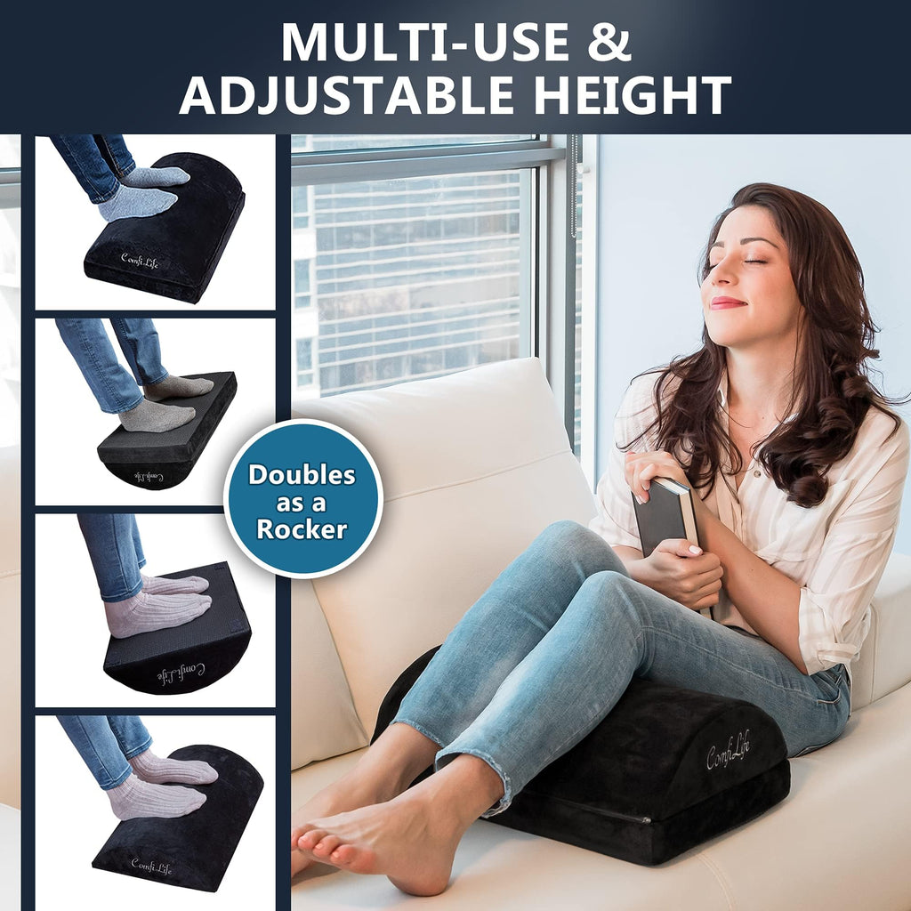 ComfiLife Adjustable Memory Foam Foot Rest for Under Desk