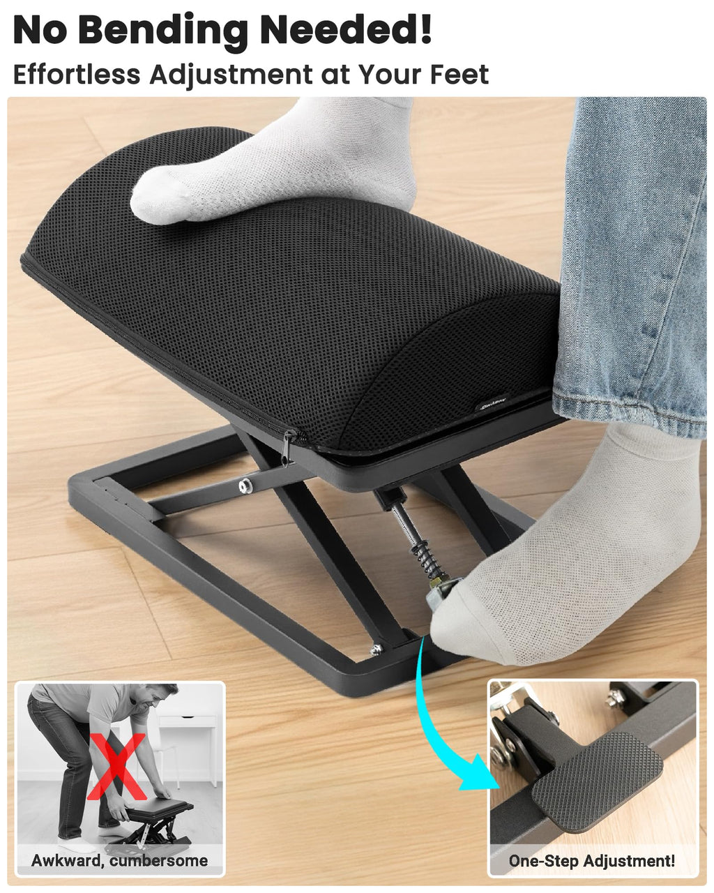 Wikabex Step-Adjustable Ergonomic Office Foot Rest