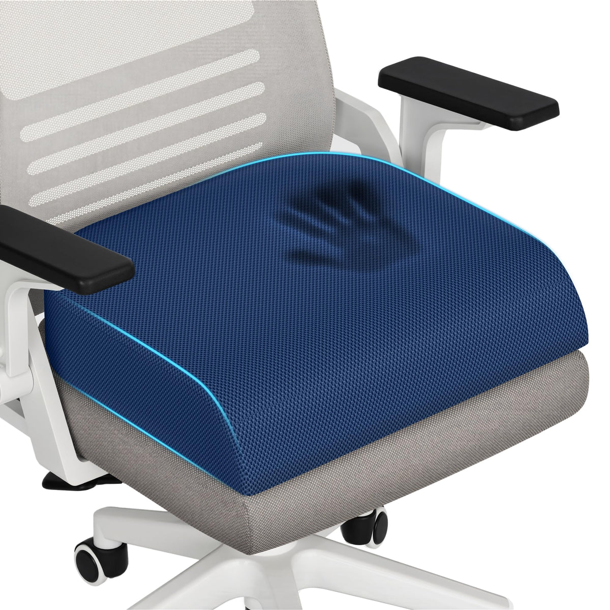 TranquilRelax Memory Foam Office Seat Cushion, 3-Inch Lift