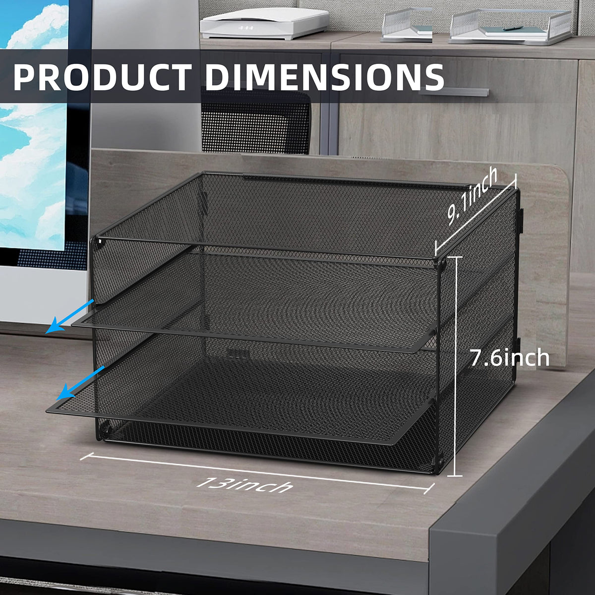 DALTACK 3-Tier Mesh Letter Tray Desk Organizer